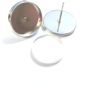 50 Ohrstecker mit 50 Cabochons 8mm Ohrringe Fassungen Rohlinge Farbe Silber | Klare Cabochons, Bastelset,basteln DIY