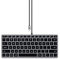 SATECHI Teclado con Cable Slim W1, Distribución QWERTY US Americano, Teclado Retroiluminado USB-C para MacBook Pro/Air, iPad Pro/Air, Mac Mini, iMac y Más – Gris Espacial