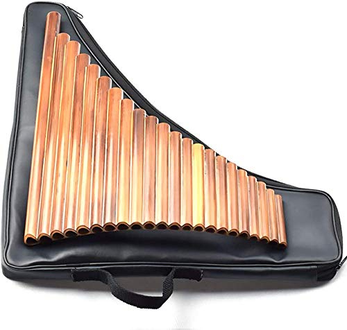YAYY Hölzerne Bambuspfannenflöte 22 Pfeifen Professionell gespielte Panflöte mit Ledertaschenschlüssel F.-Taste F. Upgrade