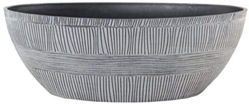 Muddy Hands Ebony Grey Plant Pot Indoor Home Outdoor Garden Oval Bowl Plastic Planter (Ebony-Grey-Boval-12.55-Litre)