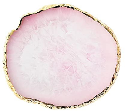 BAQI 1 Palette de Vernis à Ongles en résine - Plaque de mélange de Couleurs - Bord doré - Pratique - Tableau d'affichage de Maquillage - Dessin de Couleur - Support pour manucure