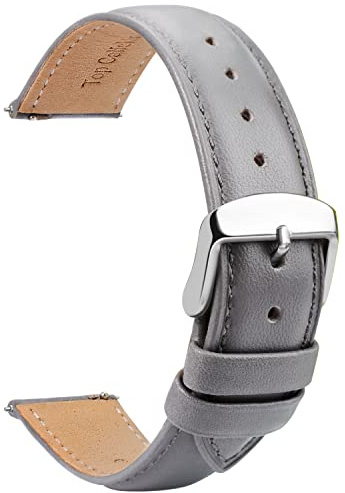 TStrap Leder Uhrenarmbänder 20mm - Ersatz Weich Braun Schnellverschluss Uhrenarmband - Smartwatch Armband für Herren Damen - Sportarmband mit Dornschließe - 14mm 16mm 18mm 19mm 21mm 22mm 23mm 24mm