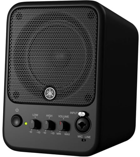 YAMAHA MS101-4 Powered Monitor Speaker, 30 Watts Studio Monitor with 4'' Woofer, 1'' Tweeter, and 2-Band EQ