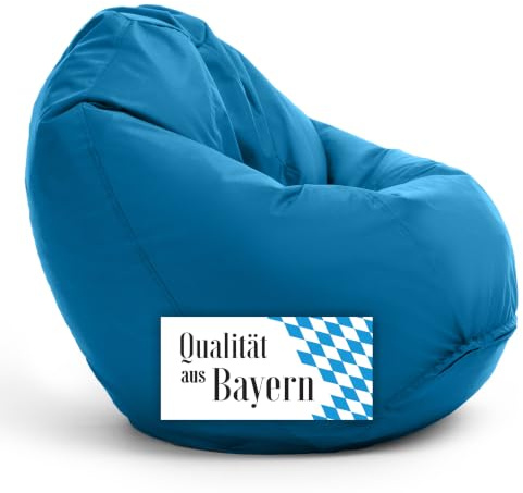 Bruni Kinder-Sitzsack Classico S in Blau – Sitzsack mit Innensack für Kinder, Abnehmbarer Bezug, lebensmittelechte EPS-Perlen als Bean-Bag-Füllung, aus Deutschland