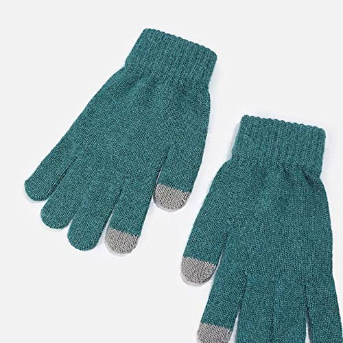 Handschuhe,Damen Winterhandschuhe Warm Strickhandschuhe Grün Schlicht Touchscreen Handschuhe Unisex Stretchhandschuhe Winddicht Sporthandschuhe Fahrradhandschuhe Für Damen Herren