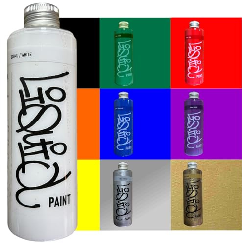 KLAMOTTEN STORE Nachfüllfarbe fluoreszierend Neonpink Refill-Paint 200ml Flasche -Lackfarbe auf Alkoholbasis - hochglänzend