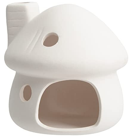 AnRui Ceramic Mushroom Hideout, Aquarium Fish Tank Cave Ornament, White