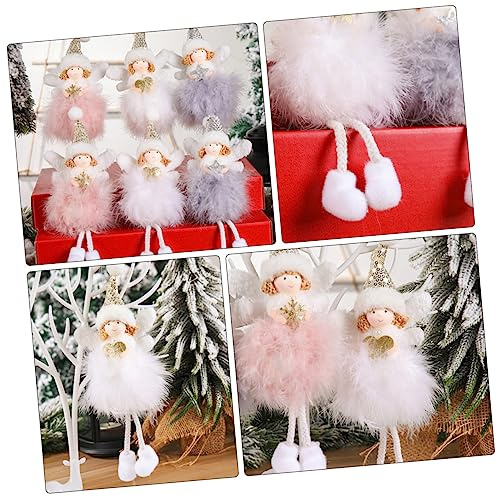 Garneck Weihnachtsengel Anhänger Weißer Federengel Deko Hängende Engel Puppe Für Weihnachtsbaum Tür Fenster Festliche Weihnachtsdekoration Junge Mädchen Geschenk