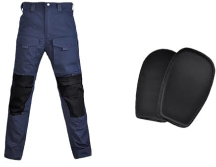 ZMIN Kampfhemden Taktische Hosen Militär Armee Camouflage1 Uniform mit Pads Paintball Camping Multicam Schießanzüge Blue-pants with pad L