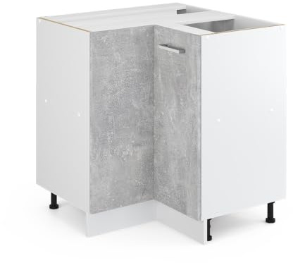Vicco Eckschrank für Hausrat R-Line, Beton, 75.6 cm mit Tür, ohne Arbeitsplatte