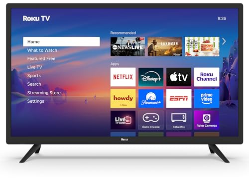 Roku Smart TV - RokuTV de 32 pulgadas serie selecta 720p HD, con control remoto por voz, imagen brillante, pantalla de inicio personalizable, noticias locales en vivo, deportes, juegos