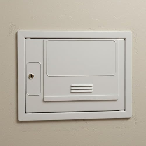 Suinga Puerta para Contador de Agua de Polipropileno 50x35x14cm | Tapa Contador con Mirilla con Marco para Empotrar | Montada sobre Marco para Encarcelar en la Pared | Armario con Cerradura y Llave