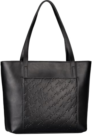 TOM TAILOR Wendi Damen Shopper Umhängetasche Reißverschluss Groß Schwarz