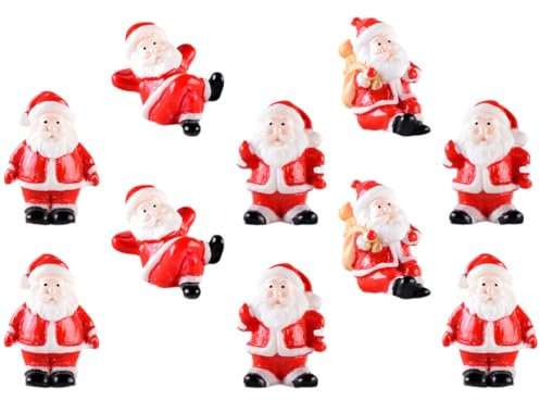DEARMAMY 10stücke Teiliges Weihnachtsminiatur Schneemann Figuren Aus Resin Niedliche Tischdekoration Für Winter Und Weihnachtsfeiern Für Schneedorf Und Weihnachtsbaumdeko
