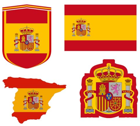 Daged Spanien Aufkleber Karte 8 Stück - PKW Auto Sticker Motorrad Biker Flagge Fahne Vinyl AKN