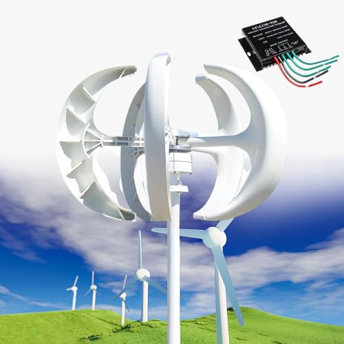 Aerogenerador de 10000 W, 12 V, 24 V, 48 V, 110 V y 220 V, generador vertical de 5 aspas, generador de imán permanente de CA trifásico, kit de turbina eólica con controlador para sistema híbrido eól