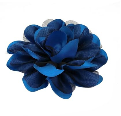 5.5 Pouces Extra Large Broche Fleur Broche Tissu Délicat Camélia Broches Élégantes En Satin De Soie Banquet De Mariage Robe Corsage Costume Cérémonie Accessoires Pour Femmes Bijoux (bleu)
