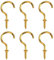 Dreamil Ganci a vite, 60 pezzi, ganci da soffitto, robusti, in acciaio inox, ganci a vite, piccoli ganci per avvitare, per legno, piante sospese, chiavi, decorazioni dorate