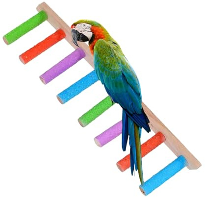 Fågelstege – klätterleksak i trä | papegojblad tuggleksak | högpresterande fågel – stege | multifunktionella verktyg för kloslipning | interaktiv lådetillbehör för parakit conure