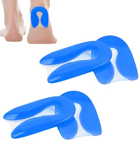 JEYORZY 2 Paires Talonnettes en Gel, Talonnettes Gel Talon Coussin, Epine Calcaneenne Silicone Talonette, Soulage Douleurs Pieds Semelle Talon, Blau