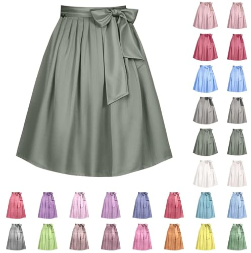 Dirndl Schürze Damen Midi Lang Trachtenschürze Dirndlschürzen Oktoberfest Festlich Trachtenkleid Einfärbig Große Größen Trachtenrock Dirndlschürze Trachtenmode Gelb Gold Grün Beige Gr 36 Xs Xxl 3xl