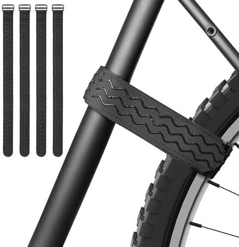 PacuM 4 Pièces Sangle Porte Velo 4 x 70 cm Noir Sangles Fixer Velo Antidérapant Strap Attache Nylon pour Stabiliser Les Vélos Tendeurs Arrimage Élastique pour Fixer Cadres Roues vélo