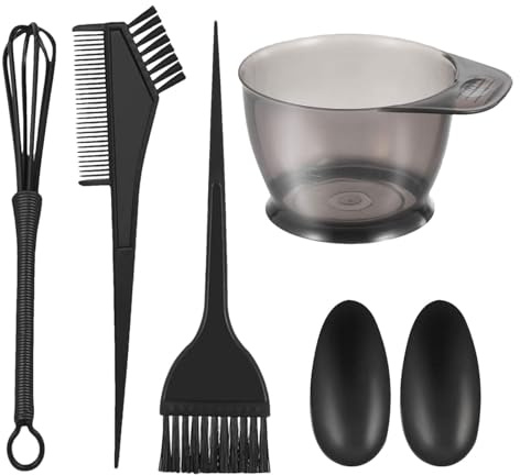 Ciotola per tinture per capelli, kit di 5 strumenti per sbiancamento, spazzola per tinture per capelli e ciotola per miscelazione, set di pettini per la colorazione dei capelli da salone fai da te