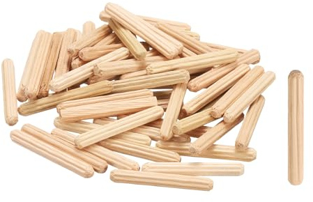 QUARKZMAN Clavijas de Madera 3/16x 13/16 (4mm x 30mm) Contenido 100 | Barras Rectas de Clavija Clavijas Estriadas de Madera, Para Manualidades Muebles DIY Dura
