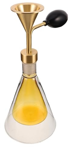 SUPVOX Difusor de Aroma de Vidrio para Aceites Esenciales, Botella Compacta Bomba Corta de 2.0mm en Latón Amarillo, Dispositivo para Oler Fragancias en SPA, Oficina y Hogar, Frasco