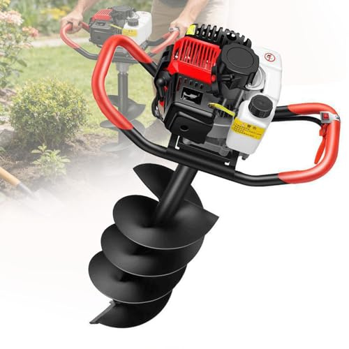 Ymnogjie Foreuse à Terre Essence avec Kit, Moteur 4 Temps Performant, IdéAle pour Creusement Intensif, Plantation, Travaux Agricoles Et Pose Professionnelle De ClôTures 30cmdrillbit
