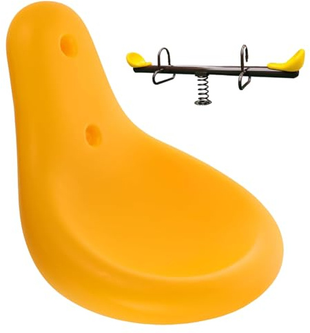 Xdyyjrasa Comfortable Plastic Seesaw Seat Replacement with Screws – Playground Equipment for Kids Outdoor Parks Community Areas (Yellow)