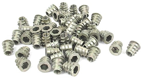 sourcing map M5x 10mm Innensechskant Schraube in Gewinde Einsatz Mutter 50PCS für Holz