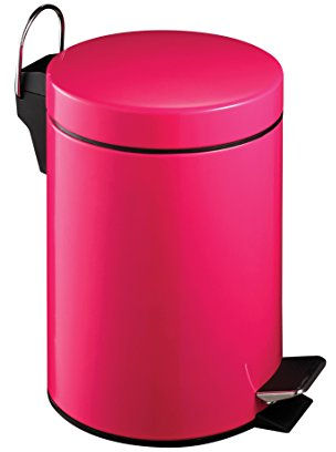 PREMIER Housewares 506420 Pattumiera a Pedale in Acciaio Inox, 3 L, Rosa