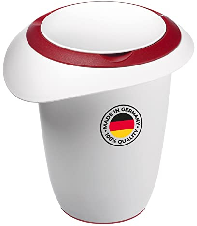 Westmark Ciotola alta con coperchio in due parti, 1 l, Con beccuccio, Plastica, Bianco/Rosso, 3151227R