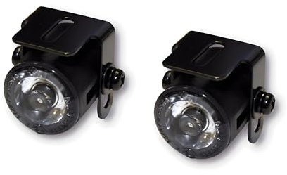SHIN YO LED-Standlicht, rund, Durchmesser 24,7 mm, mit Universalhalter (Black) | Ausführung Black (schwarz); Gehäuselänge mit Linse 28 mm, rundes 12-V-LED-Standlicht mit Ø 24,7 mm und Universalhalter