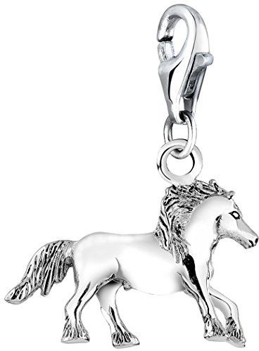 Nenalina Pfürd Karabiner Charm Anhänger Bettelarmband 925 Silber | Damen-Charm-Anhänger für alle gängigen Charmträger Charm-Club Clasp-Charms 925er Sterling-Silber