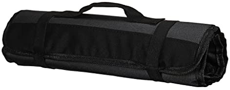 F Fityle Black Chefs Roll Bag, Oxford Cloth Cutlery Holder Kitchen Cooking Tools Wallet