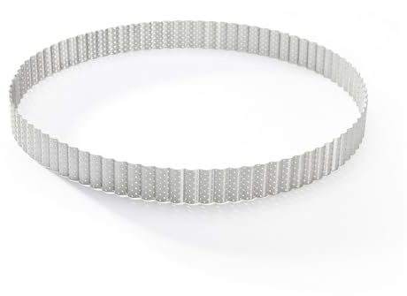 DE BUYER -3030.32 -cercle a tarte perfore cannele 32cm ht 3cm, Argent | Fabriqué en France, Technologie AIR SYSTEM, Micro-Perforations pour Cuisson Rapide et Homogène pour Résultats Croustillants