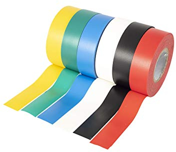 GTSE - Isolierband Multi - 19 mm x 20 m - strapazierfähiges, selbstklebendes Isolierband - zum Schutz, Bündeln und Reparieren von Kabeln - 6 Rollen