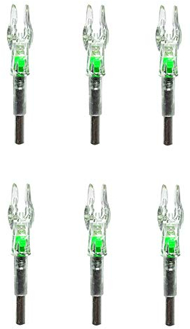 SHARROW 6pcs/ 12pcs Bogenschießen Leuchtnocken Beleuchtete Pfeil Nocken Automatisch Leuchtnocken Licht Arrow Nock Pfeilnocke für ID 5.3mm Carbon Pfeilshafts (Grün, 12 Stück)