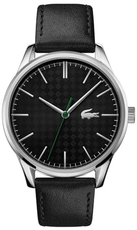 Lacoste Montre Analogique à Quartz pour Homme Collection Vienna avec Bracelet en Cuir Noir - 2011047