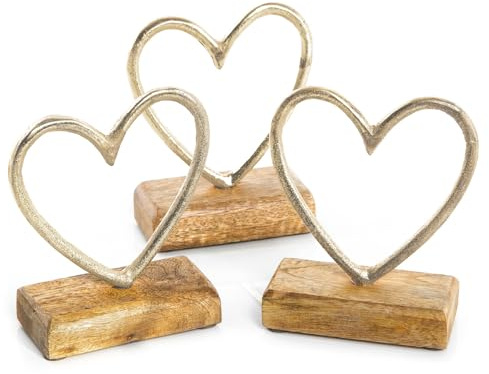 Logbuch-Verlag Herz Dekofigur Holz 13 cm – Geburtstagsgeschenk | Herzfigur Muttertag Deko Mama