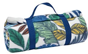 Sleepdown Tropical Fleece Picnic Blanket Outdoor Soft Portable Foldable Picnic Mat Beach Park Camping Hiking Garden with Handle - 135cm x 150cm - Multi,5056557502998