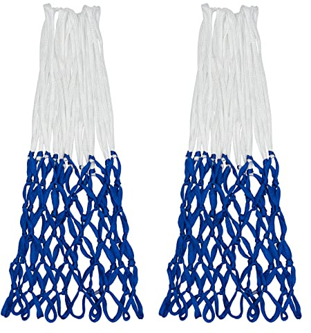 Sanung Basketball Net, Wear-Resistant Polyester Lightweight 12 Loops Basketball Net Replacement for Home Use, Fits Standard Size Hoop, Easy to Setup, Set of 2