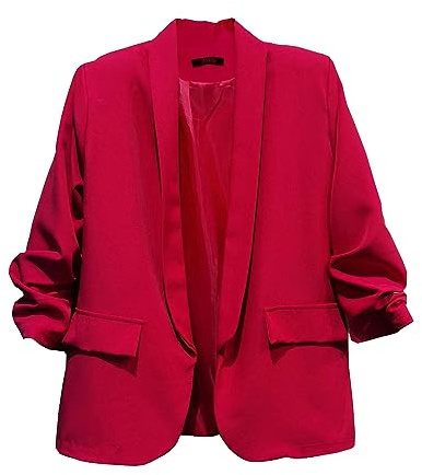 Miss Rouge Giacca,Blazer,Tinta Unita,Manica 3/4, Fucsia, 50