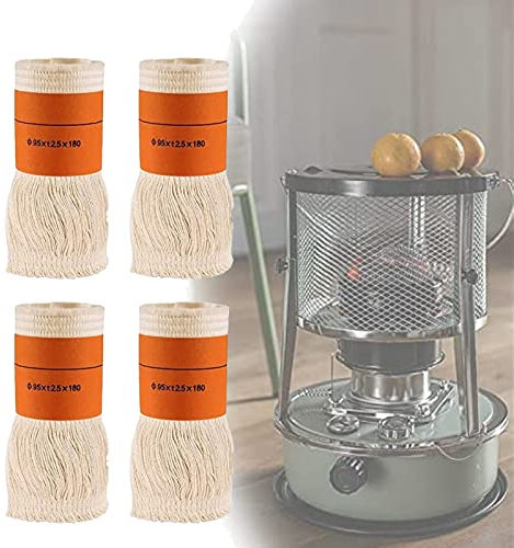 ARMARD Docht für Petroleumofen Innenräume,95xt2.5x180mm Ersatzdocht Petroleum Heizung,Effizienter Dochte für Camping Zeltheizung Kochen Petroleum Ofen,Fiberglas Runde Baumwolle (Farbe : 4pcs)
