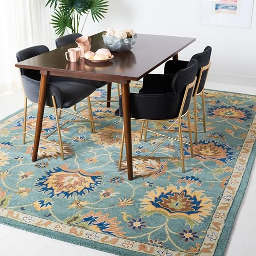 SAFAVIEH Heritage Collection Area Rug - 9' x 12', Light Blue, Handmade Traditional Oriental Wool, Ideal for High Traffic Areas in Living Room, Bedroom (HG651A)