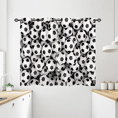 ANHOPE Sport Thema Fußball Blickdichte Gardinen mit Ösen Thermo Vorhänge Blackout Curtain Kinder Jungen Mädchen Verdunklungsvorhänge Wohnzimmer Schlafzimmer Vorhang 2er Set H 138 x B 71 cm