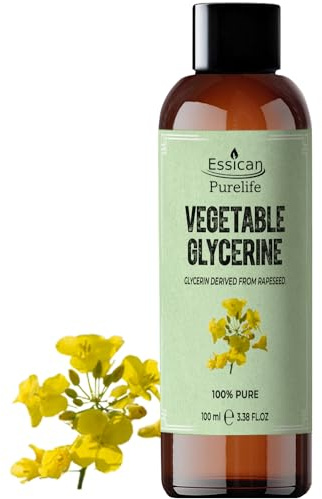 Essican Purelife Vegetable Glycerine 100ml for Skin, Hair and Body Care | Vegetable Glycerine for Cleaning, Multi-purpose Liquid Glycerin, Natural Hydration Scalp Moisturiser Oils, Pure Glycerin