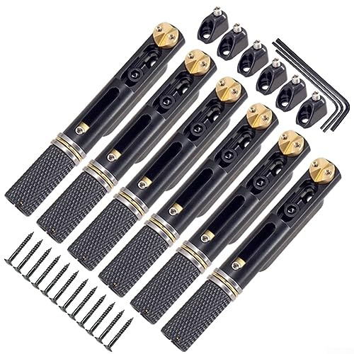 Headless Guitar Bridge, 6 Strings Headless Guitar Bridge Replacement Accessory, Endless Electric Guitar Bridge Stringing Board, Headless Guitar Bridge Saitenhalter Zubehör, Black